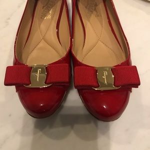 Salvatore ferragamo red shoes